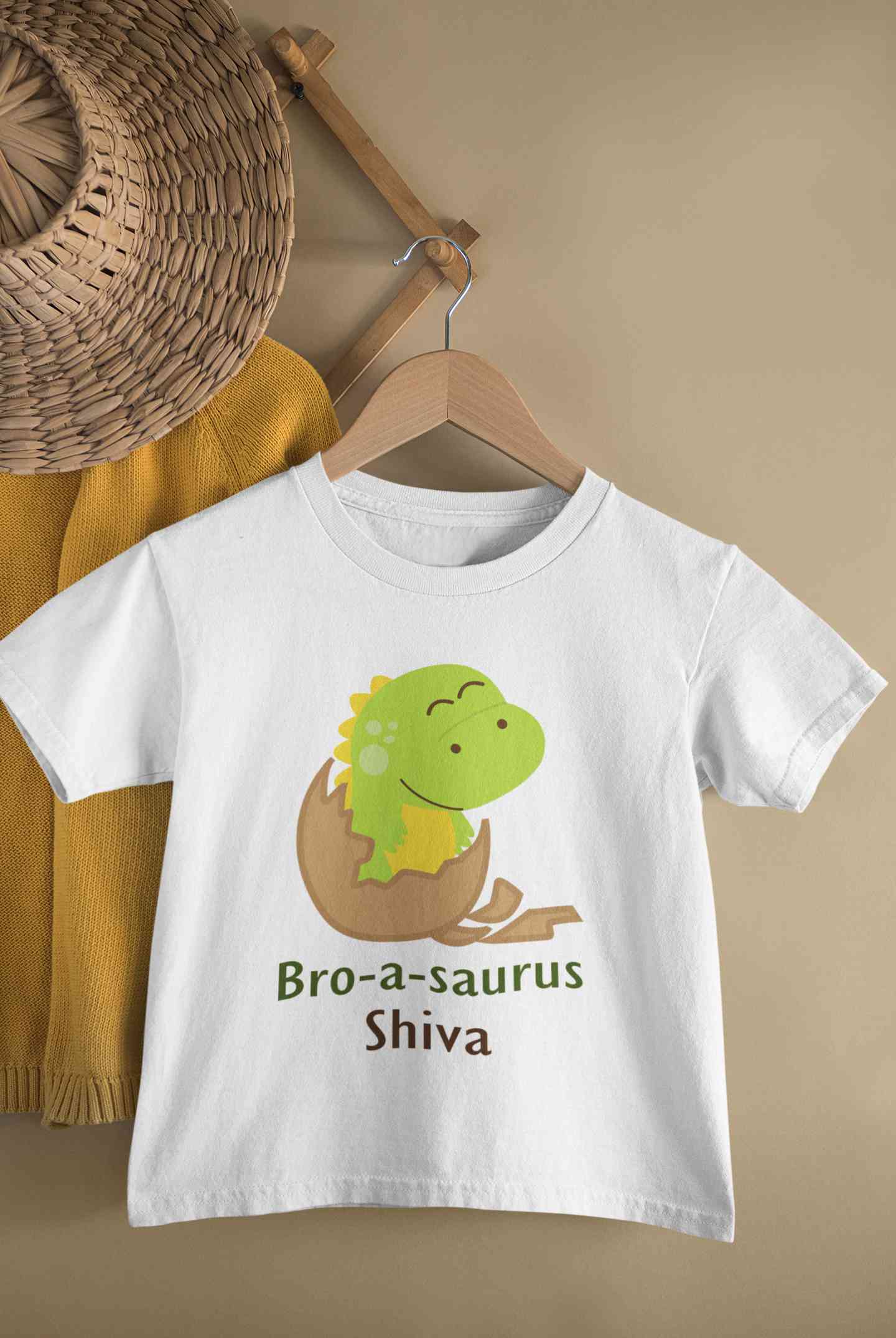 Custom Name Bro A Sauras Raksha Bandhan Half Sleeves T-Shirt for Boy-FunkyTeesClub