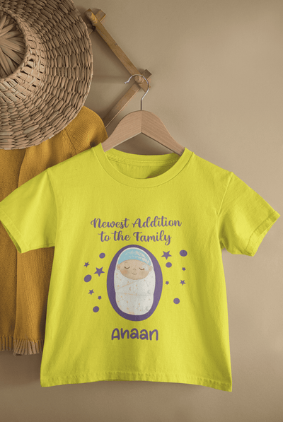 Custom Name Newest Addition New Born Half Sleeves T-Shirt for Boys -FunkyTeesClub
