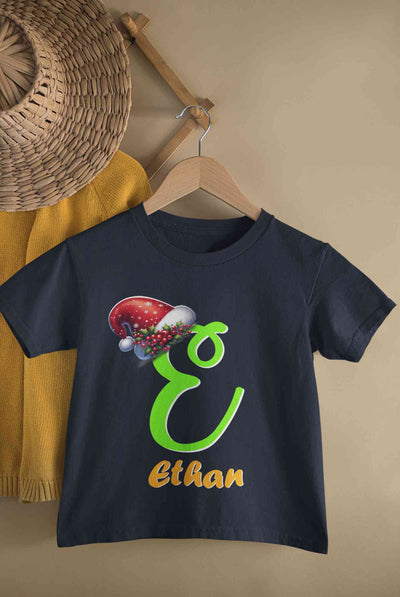 Custom Name Christmas Half Sleeves T-Shirt for Boy-FunkyTeesClub