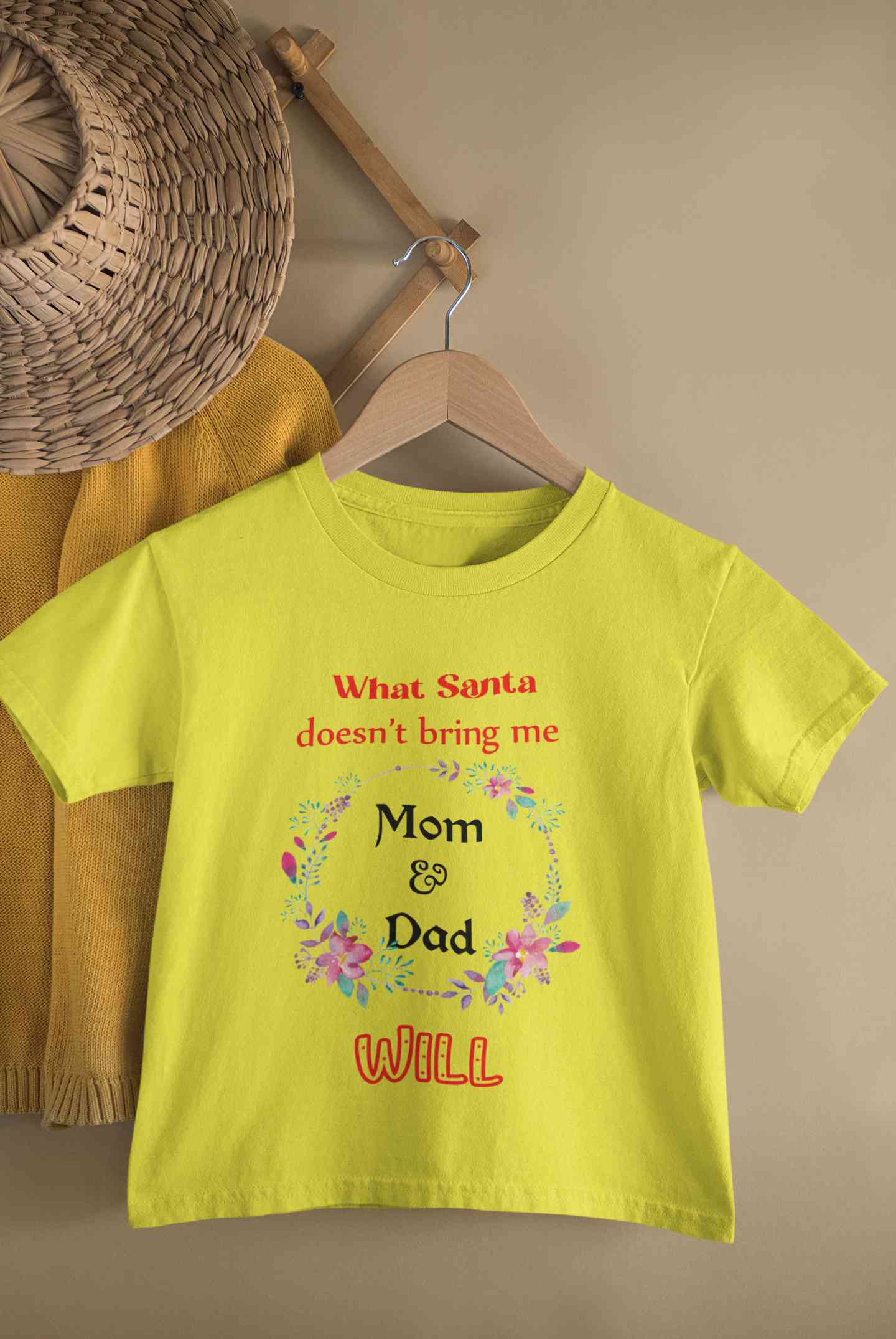 What Santa Does Not Bring Me Mom & Dad Will Christmas Half Sleeves T-Shirt for Boy-FunkyTeesClub