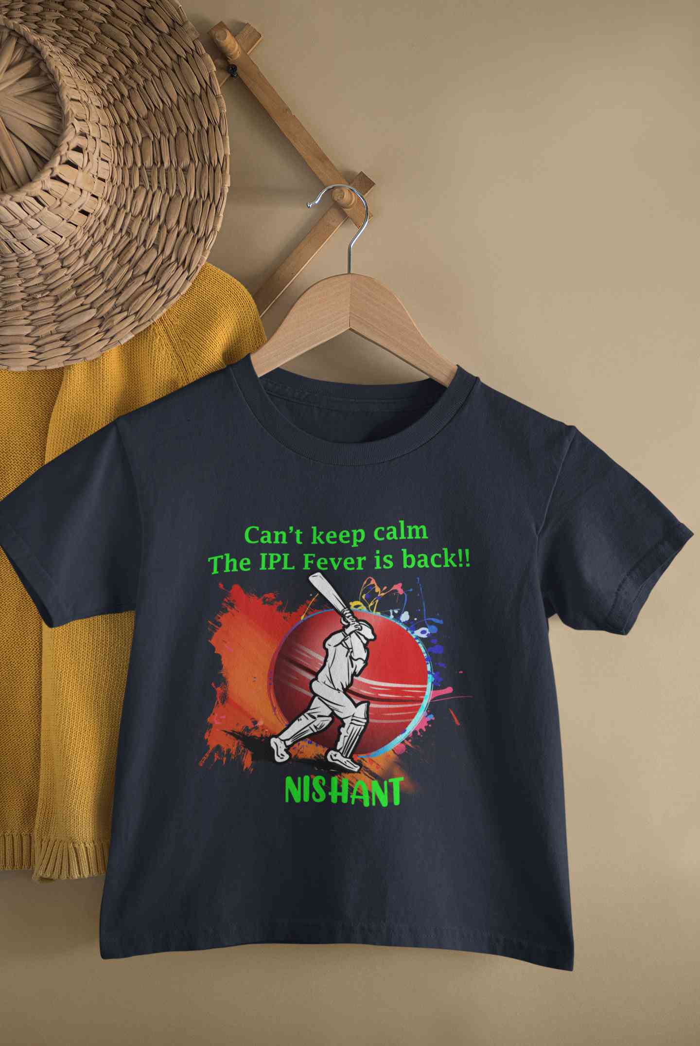 Custom Name Can Not Keep Calm IPL Half Sleeves T-Shirt for Boy-FunkyTeesClub