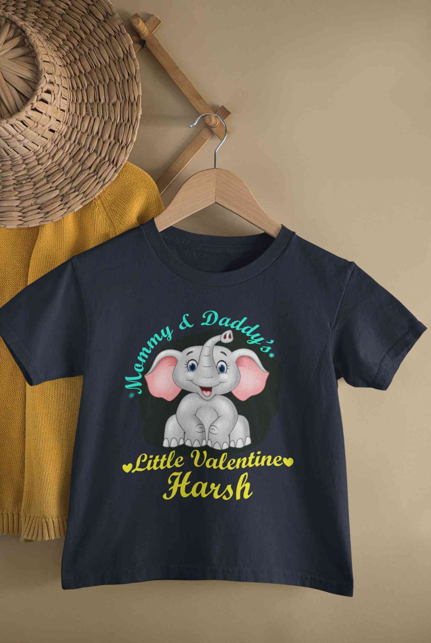 Custom Name Mommy And Daddys Little Valentine Half Sleeves T-Shirt for Boy-FunkyTeesClub