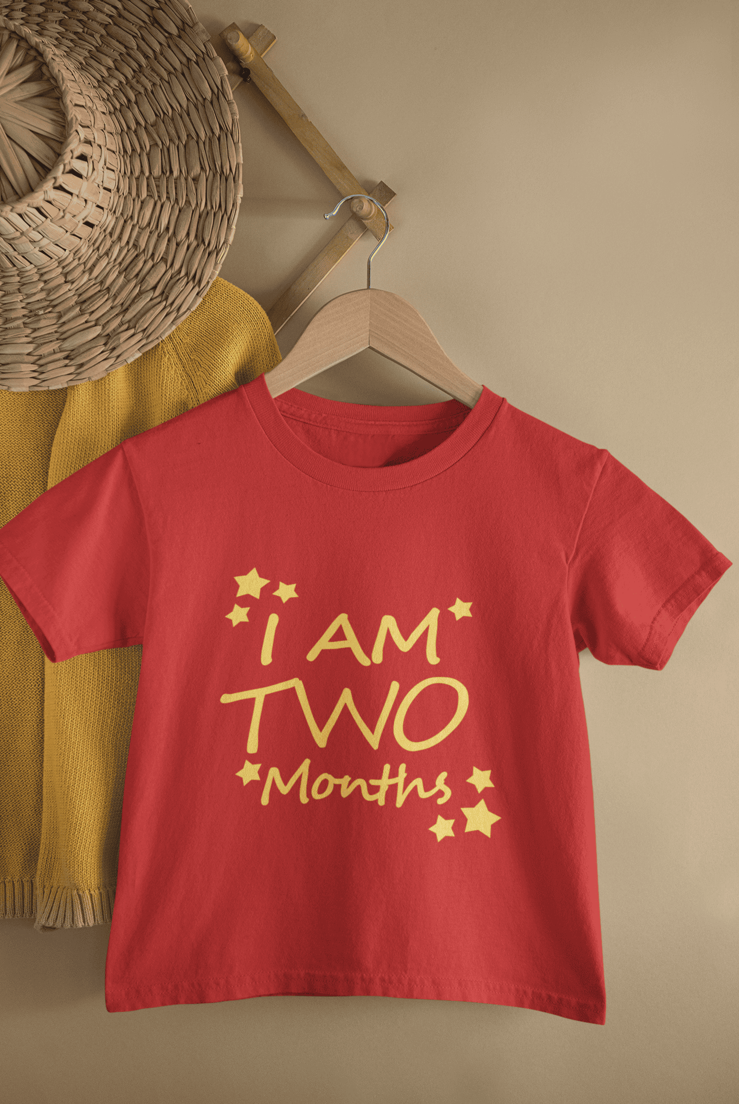 I Am Two Month Half Sleeves T-Shirt For Girls -FunkyTeesClub