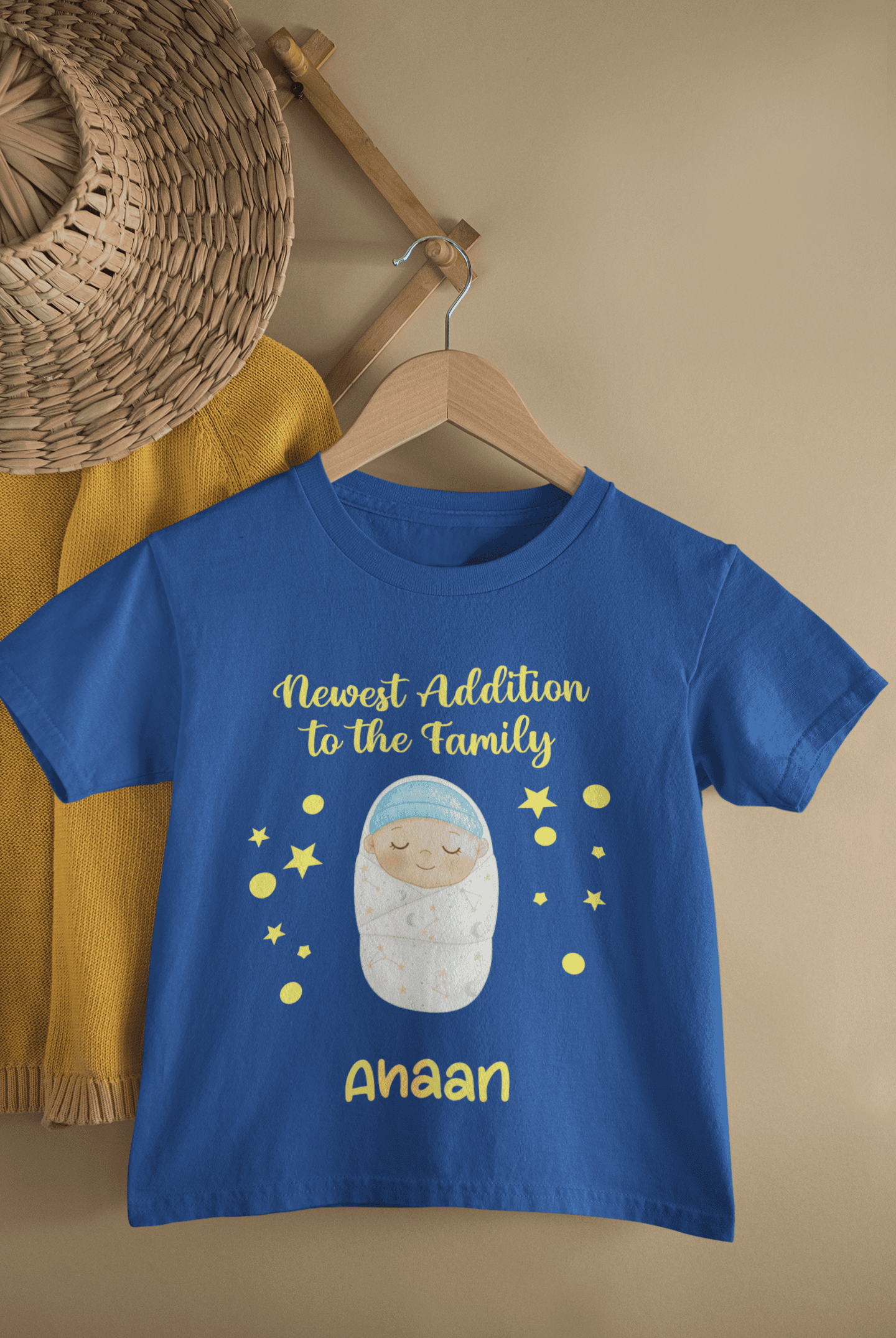 Custom Name Newest Addition New Born Half Sleeves T-Shirt for Boys -FunkyTeesClub