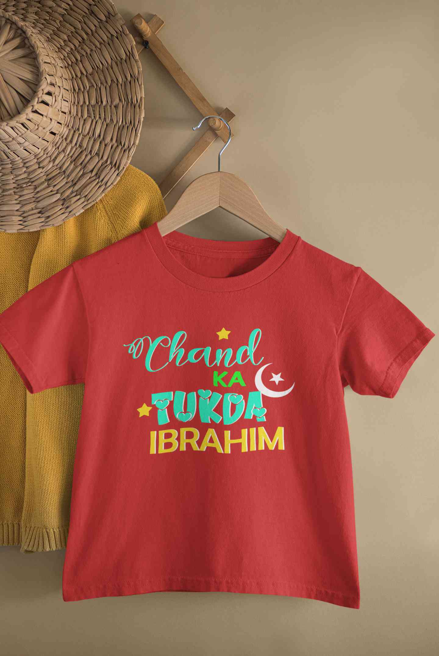 Custom Name Chand Ka Tukda Half Sleeves T-Shirt for Boy-FunkyTeesClub