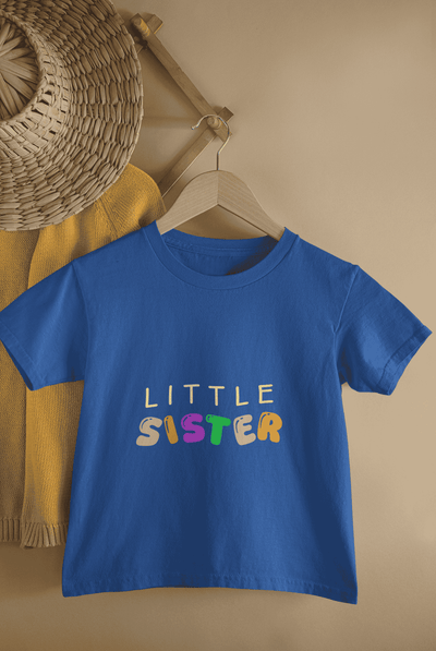 Little Sister Rakshabandhan Half Sleeves T-Shirt For Girls -FunkyTeesClub
