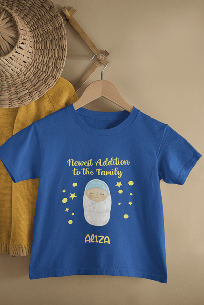 Custom Name Newest Addition New Born Half Sleeves T-Shirt For Girls -FunkyTeesClub