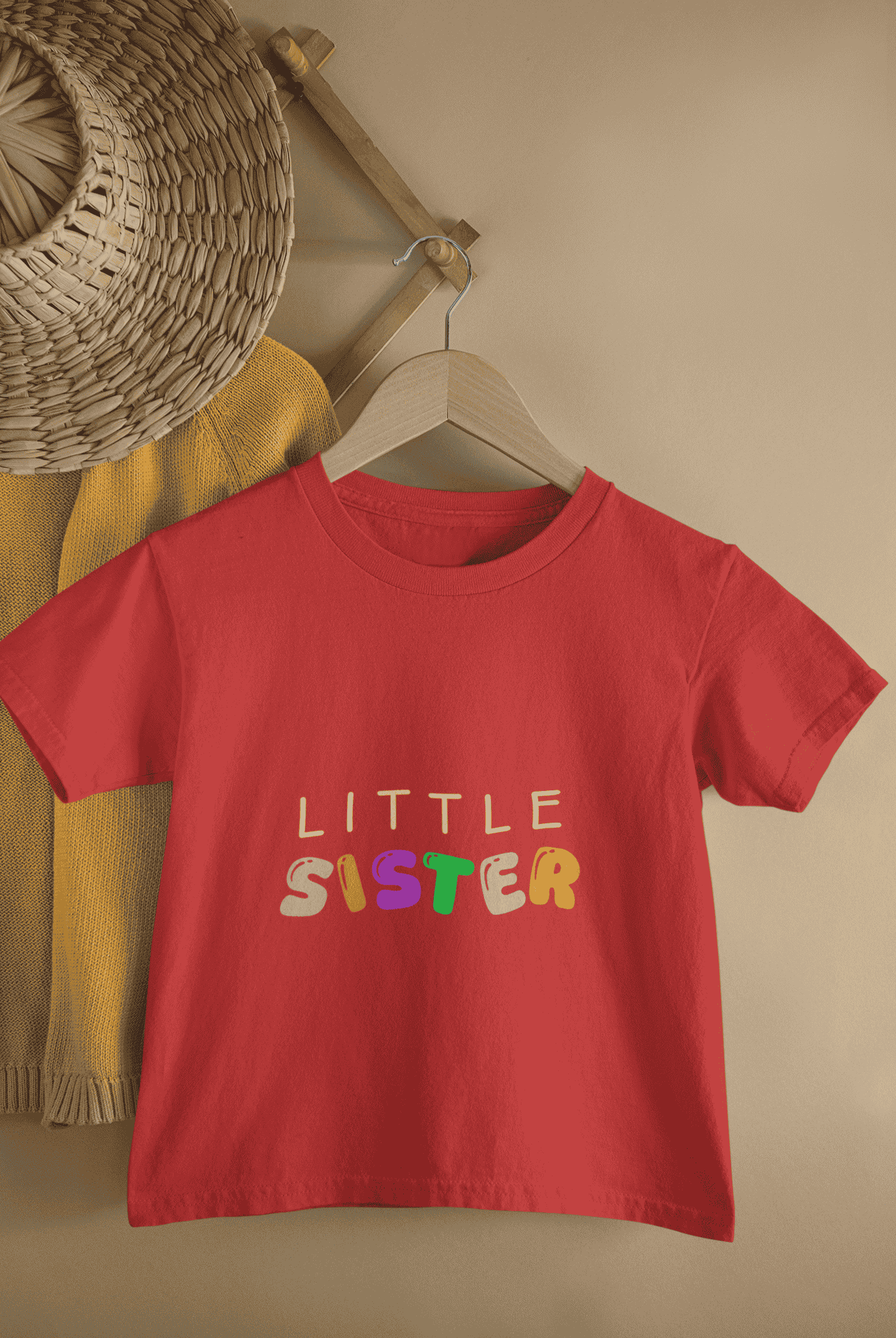 Little Sister Rakshabandhan Half Sleeves T-Shirt For Girls -FunkyTeesClub