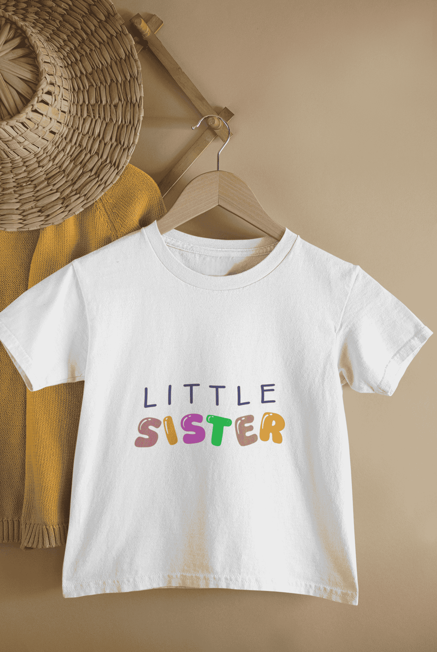 Little Sister Rakshabandhan Half Sleeves T-Shirt For Girls -FunkyTeesClub