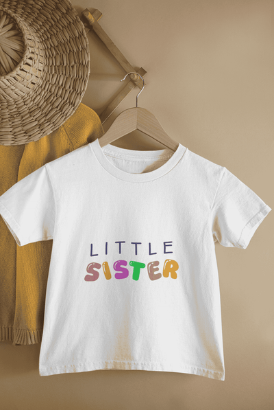Little Sister Rakshabandhan Half Sleeves T-Shirt For Girls -FunkyTeesClub