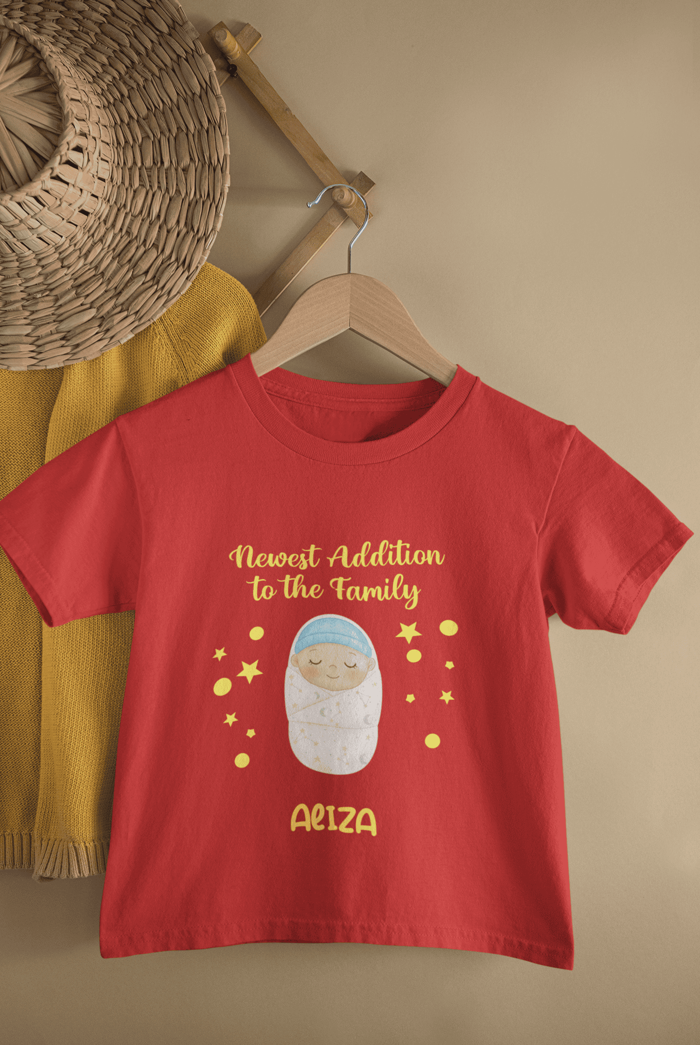 Custom Name Newest Addition New Born Half Sleeves T-Shirt For Girls -FunkyTeesClub