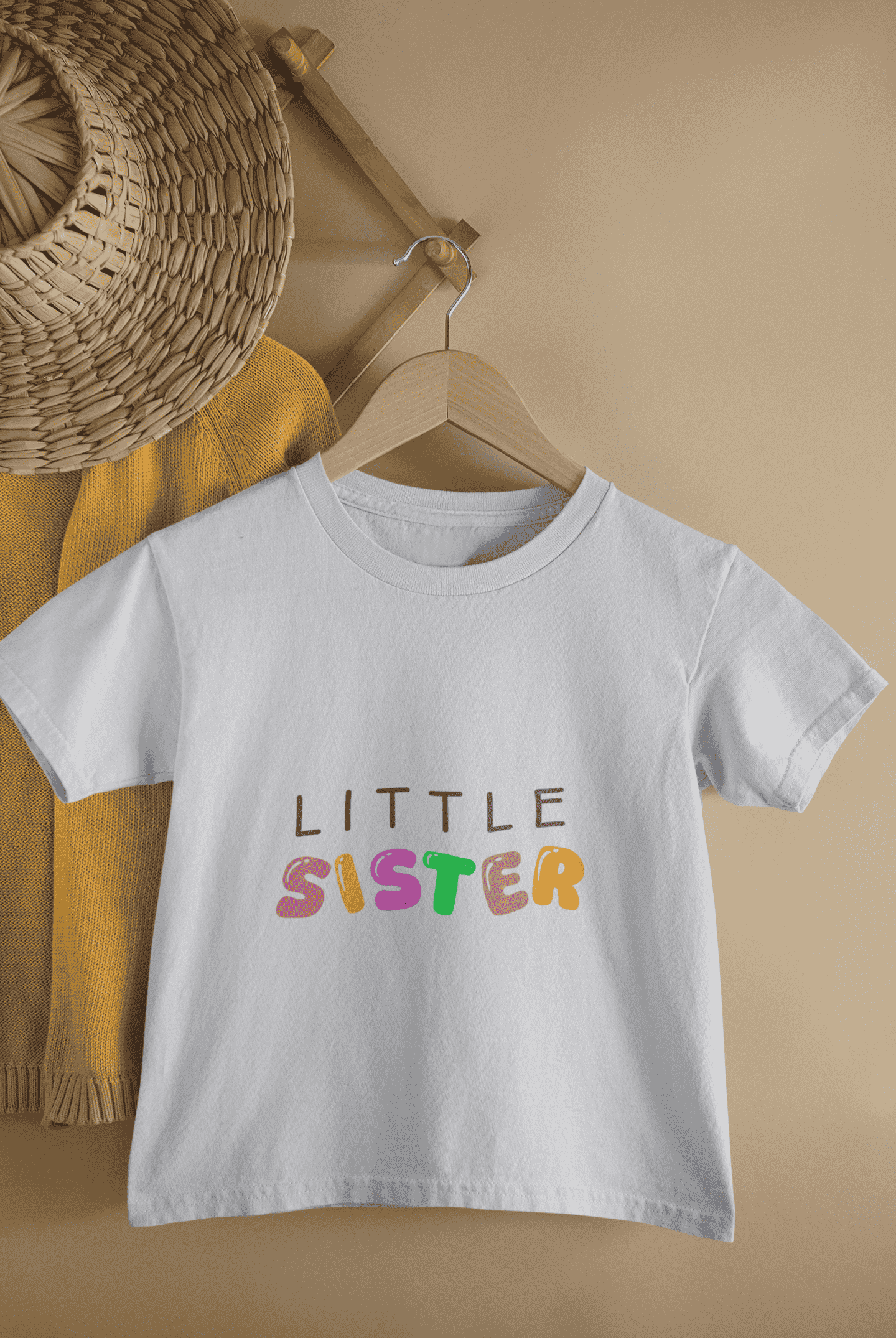 Little Sister Rakshabandhan Half Sleeves T-Shirt For Girls -FunkyTeesClub