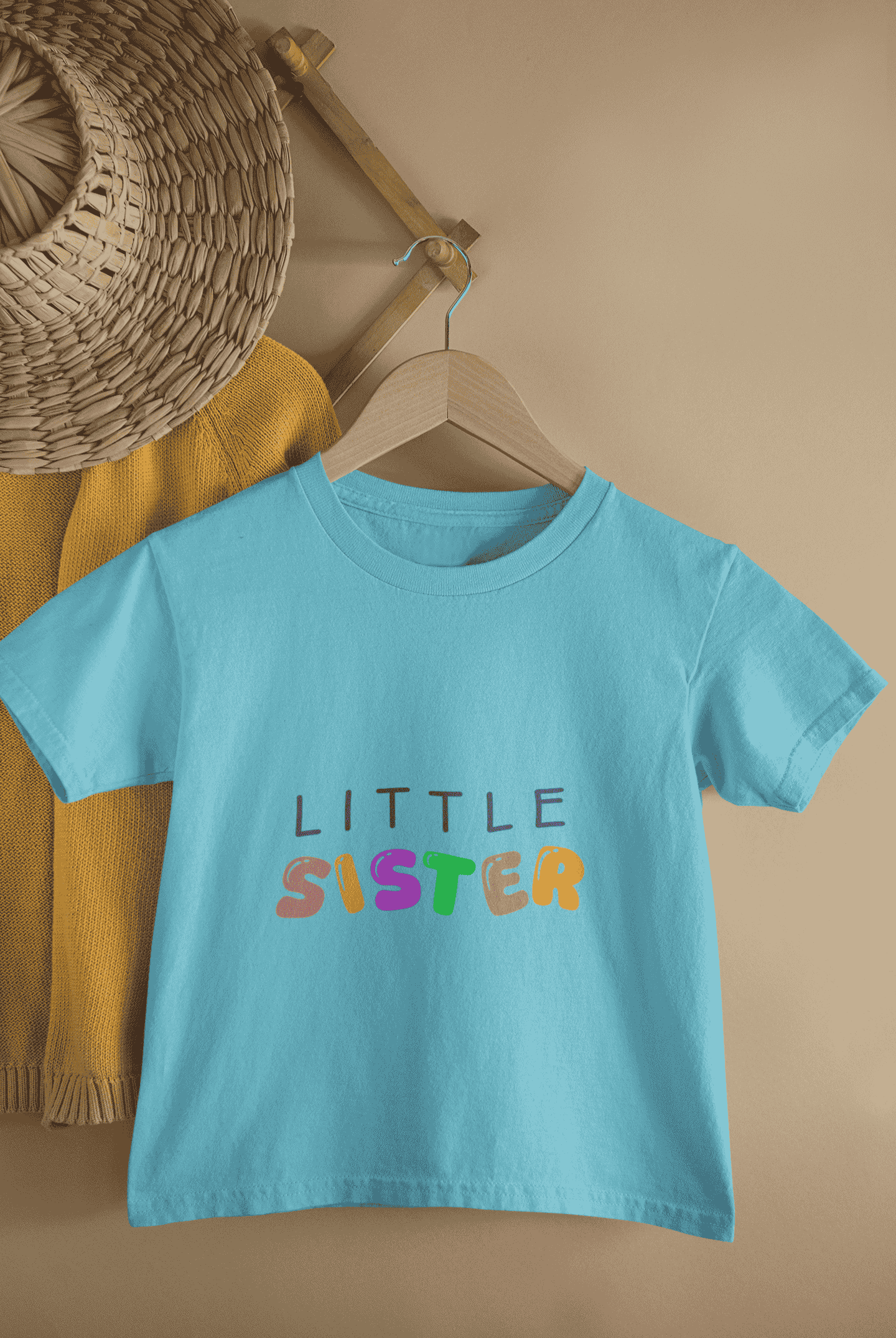 Little Sister Rakshabandhan Half Sleeves T-Shirt For Girls -FunkyTeesClub