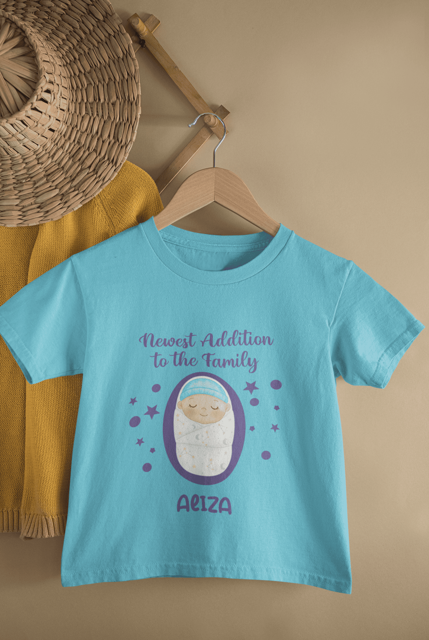 Custom Name Newest Addition New Born Half Sleeves T-Shirt For Girls -FunkyTeesClub