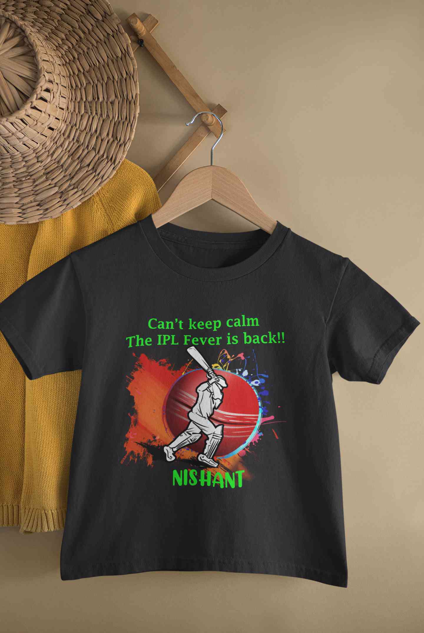 Custom Name Can Not Keep Calm IPL Half Sleeves T-Shirt for Boy-FunkyTeesClub