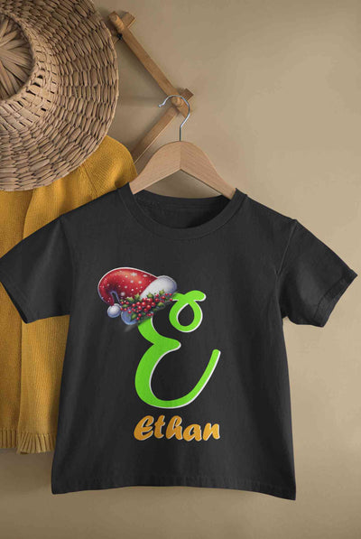 Custom Name Christmas Half Sleeves T-Shirt for Boy-FunkyTeesClub