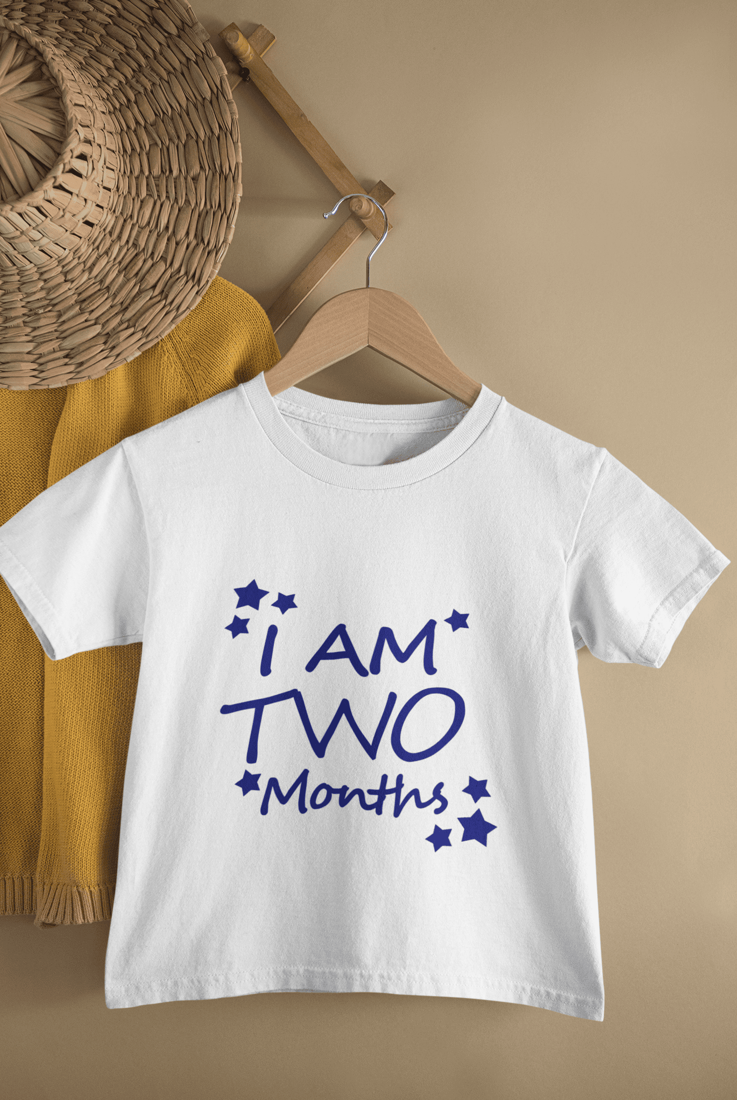 I Am Two Month Half Sleeves T-Shirt For Girls -FunkyTeesClub