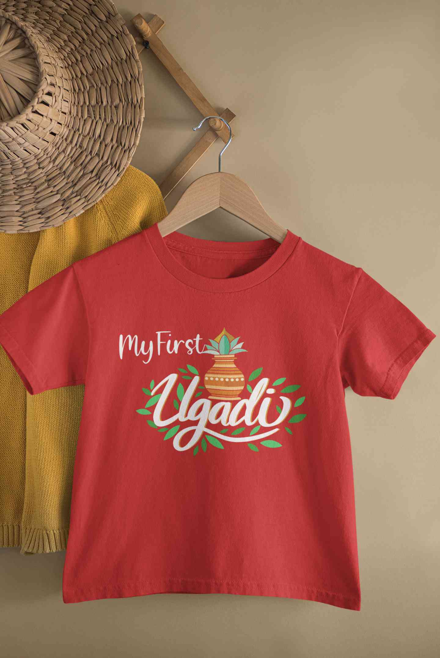 My First Ugadi Half Sleeves T-Shirt for Boy-FunkyTeesClub