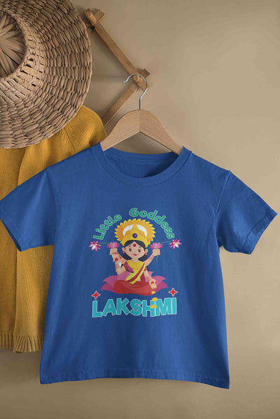 Custom Name Little Goddess Navratri Half Sleeves T-Shirt For Girls -FunkyTeesClub