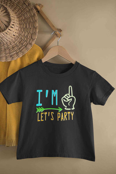 One Lets Party First Birthday Half Sleeves T-Shirt for Boy-FunkyTeesClub