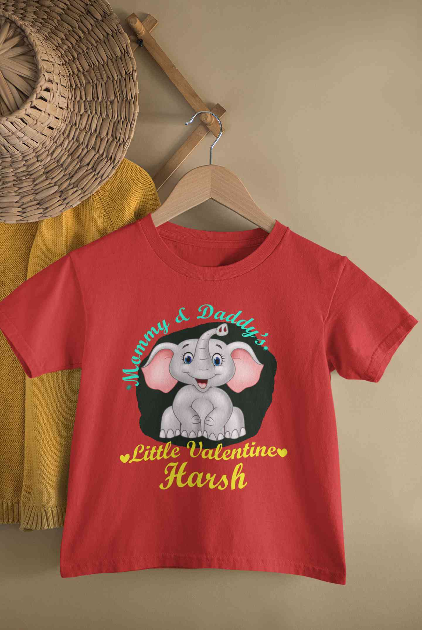 Custom Name Mommy And Daddys Little Valentine Half Sleeves T-Shirt for Boy-FunkyTeesClub