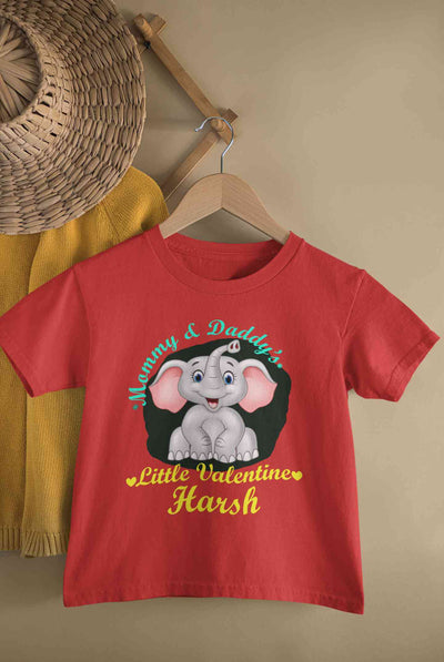 Custom Name Mommy And Daddys Little Valentine Half Sleeves T-Shirt for Boy-FunkyTeesClub