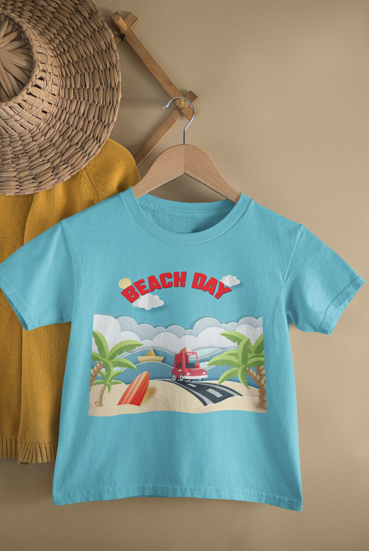 Beach Day Half Sleeves T-Shirt for Boy-FunkyTeesClub