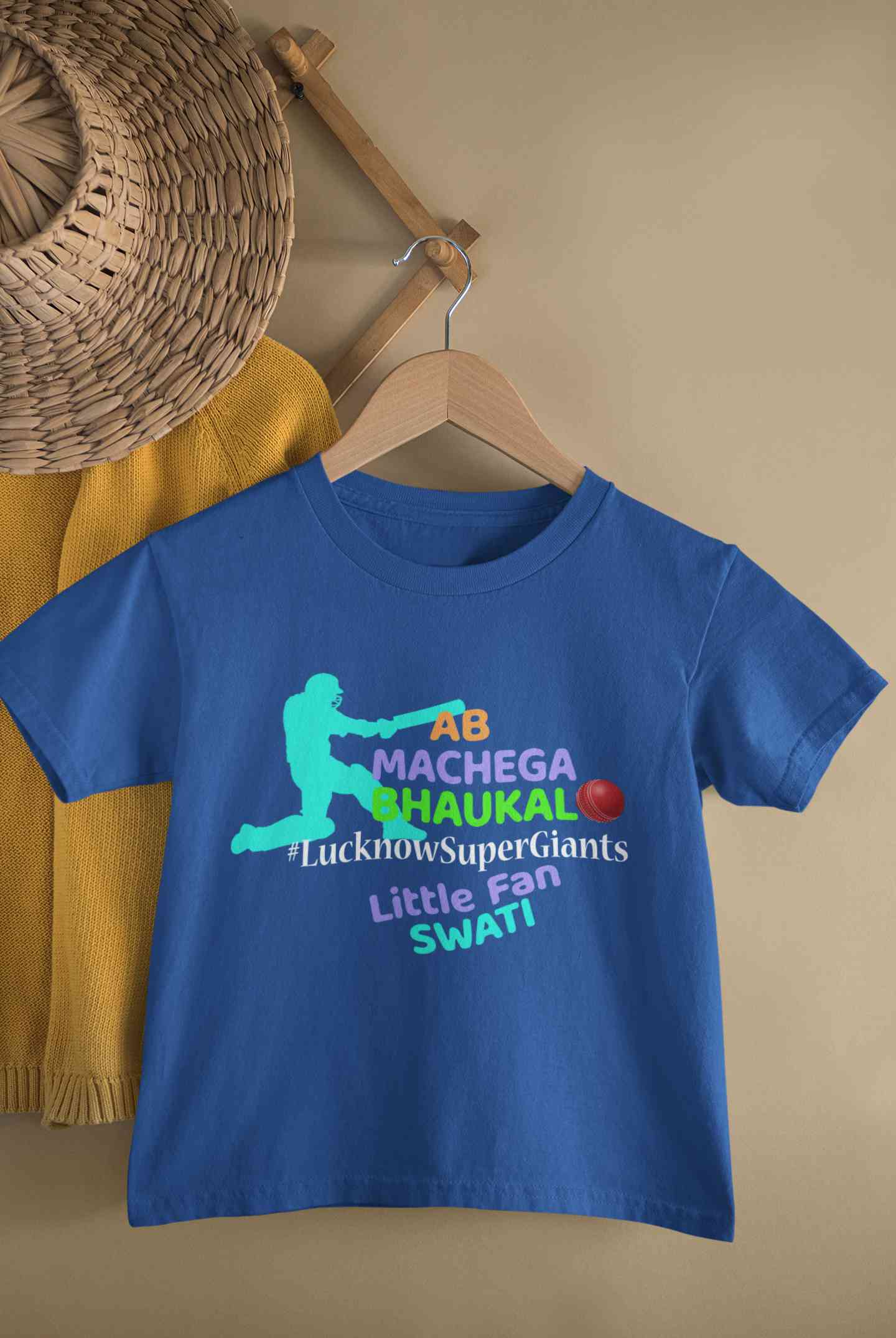 Custom Name IPL LSG LucknowSuperGiants Half Sleeves T-Shirt For Girls -FunkyTeesClub