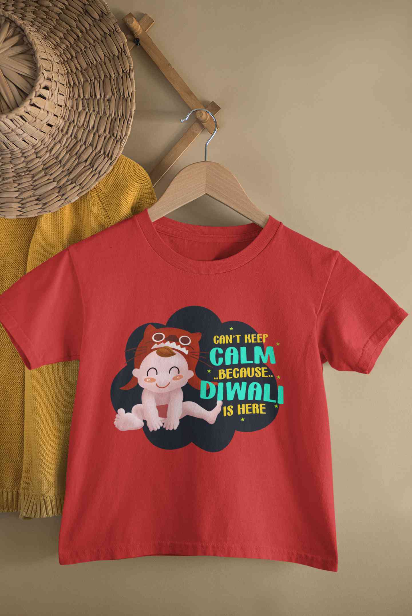 Can Not Keep Calm Because Diwali Is Here Half Sleeves T-Shirt for Boy-FunkyTeesClub