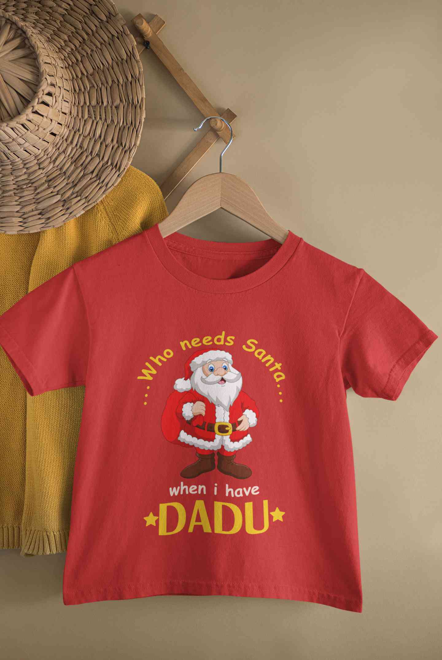 Who Need Santa When I Have Dadu Christmas Half Sleeves T-Shirt for Boy-FunkyTeesClub
