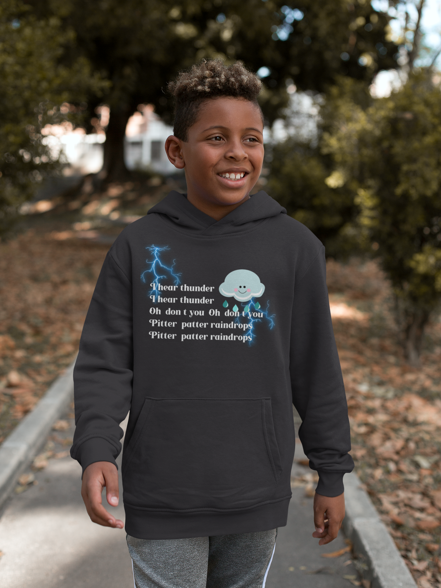 I Hear Thunder Poem Boy Hoodies-FunkyTeesClub