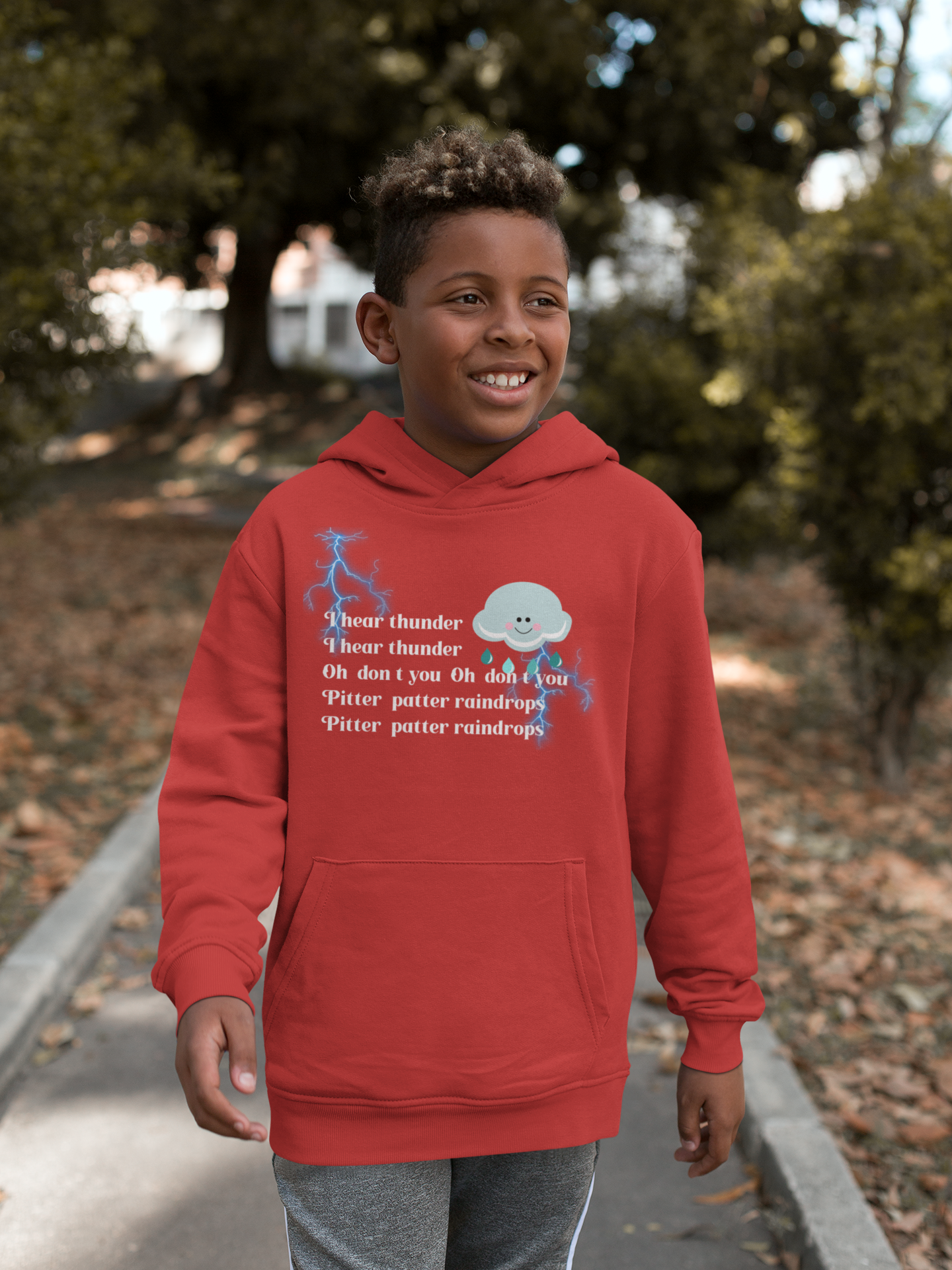 I Hear Thunder Poem Boy Hoodies-FunkyTeesClub