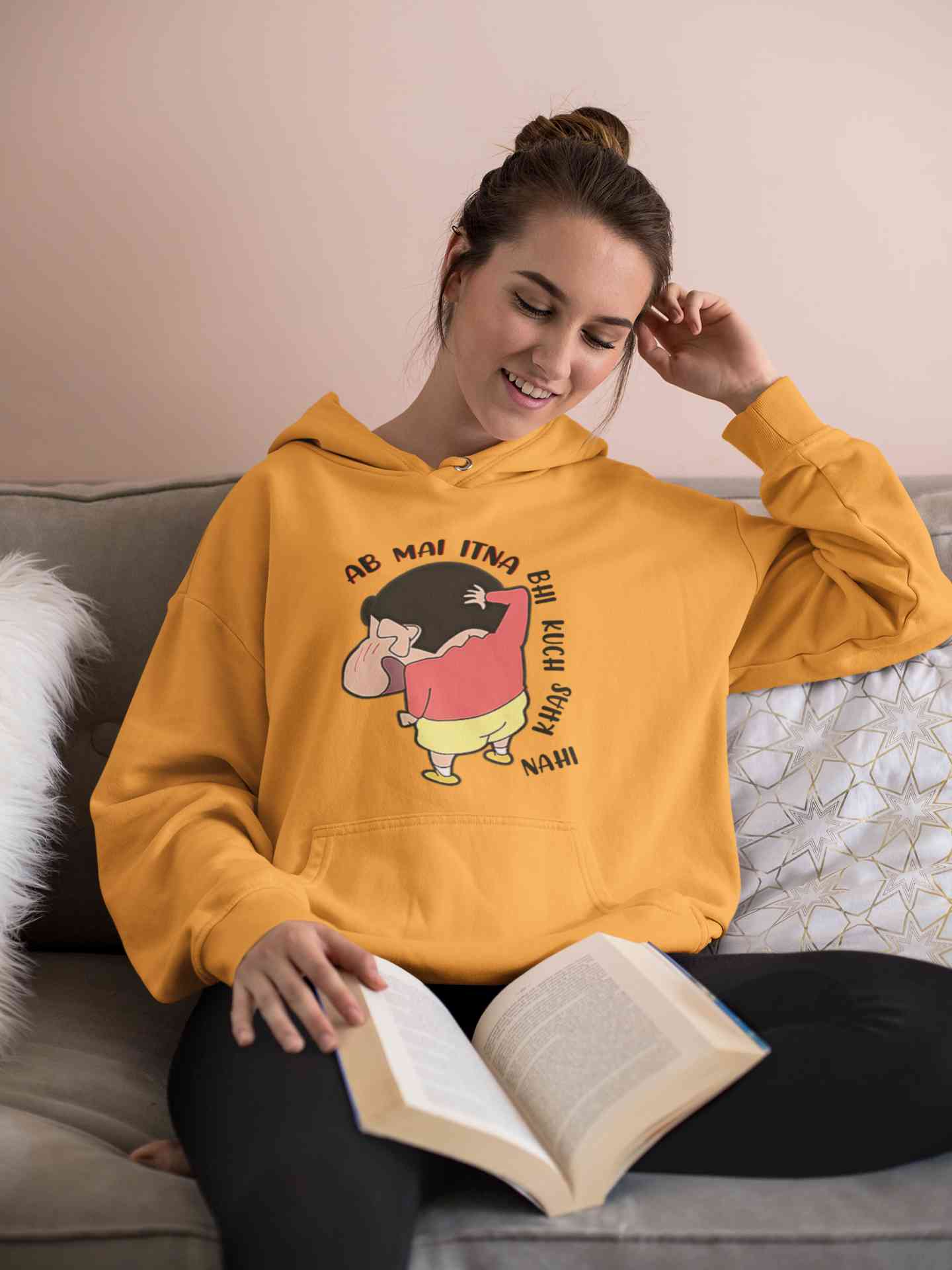 Ab Mai Itna Bhi Kuchh Khaas Nahi Cartoon Funny Memes Hoodies for Women-FunkyTeesClub