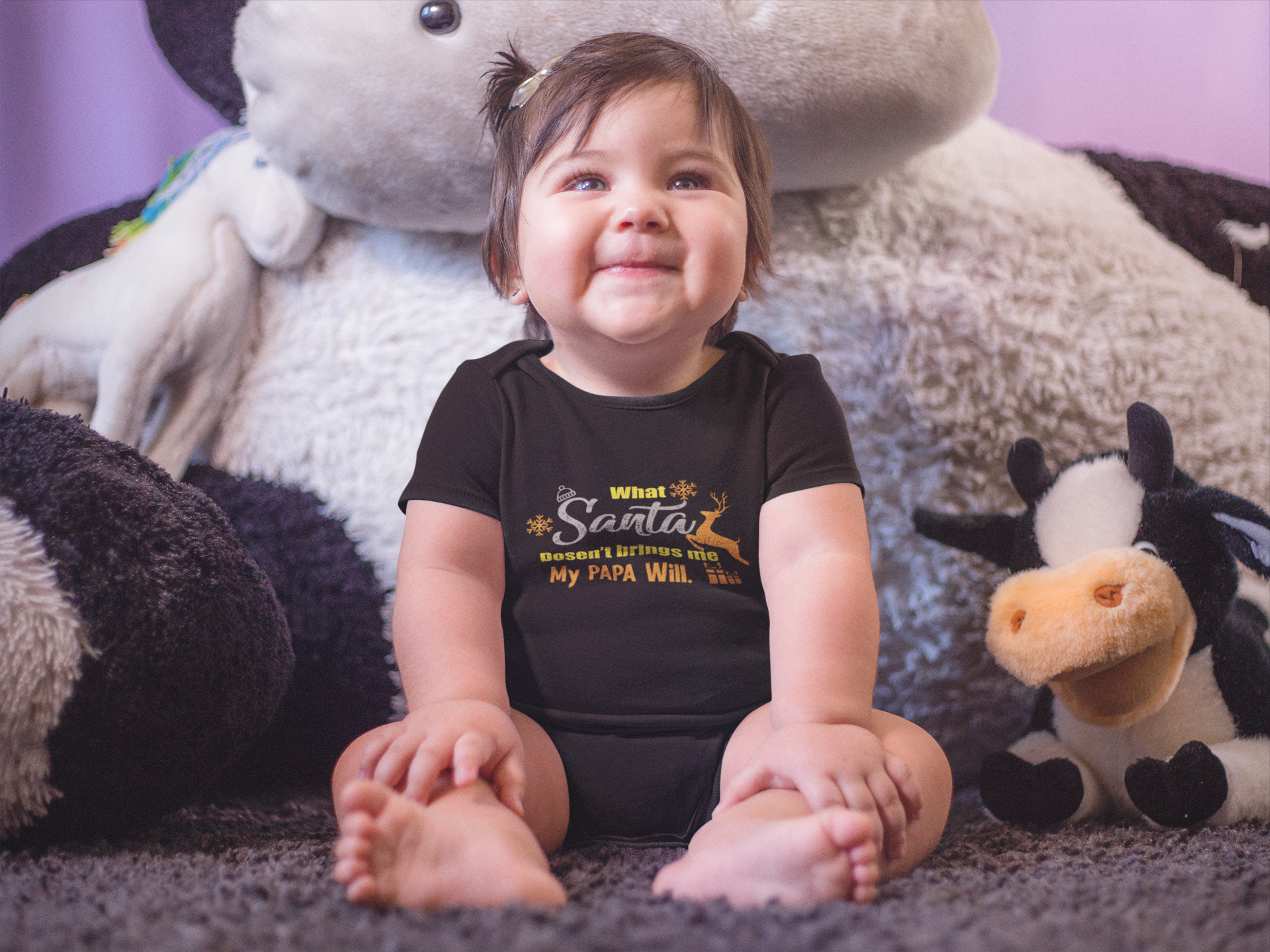 What Santa Will Dosent Brings My Papa Will Christmas Rompers for Baby Girl- FunkyTeesClub