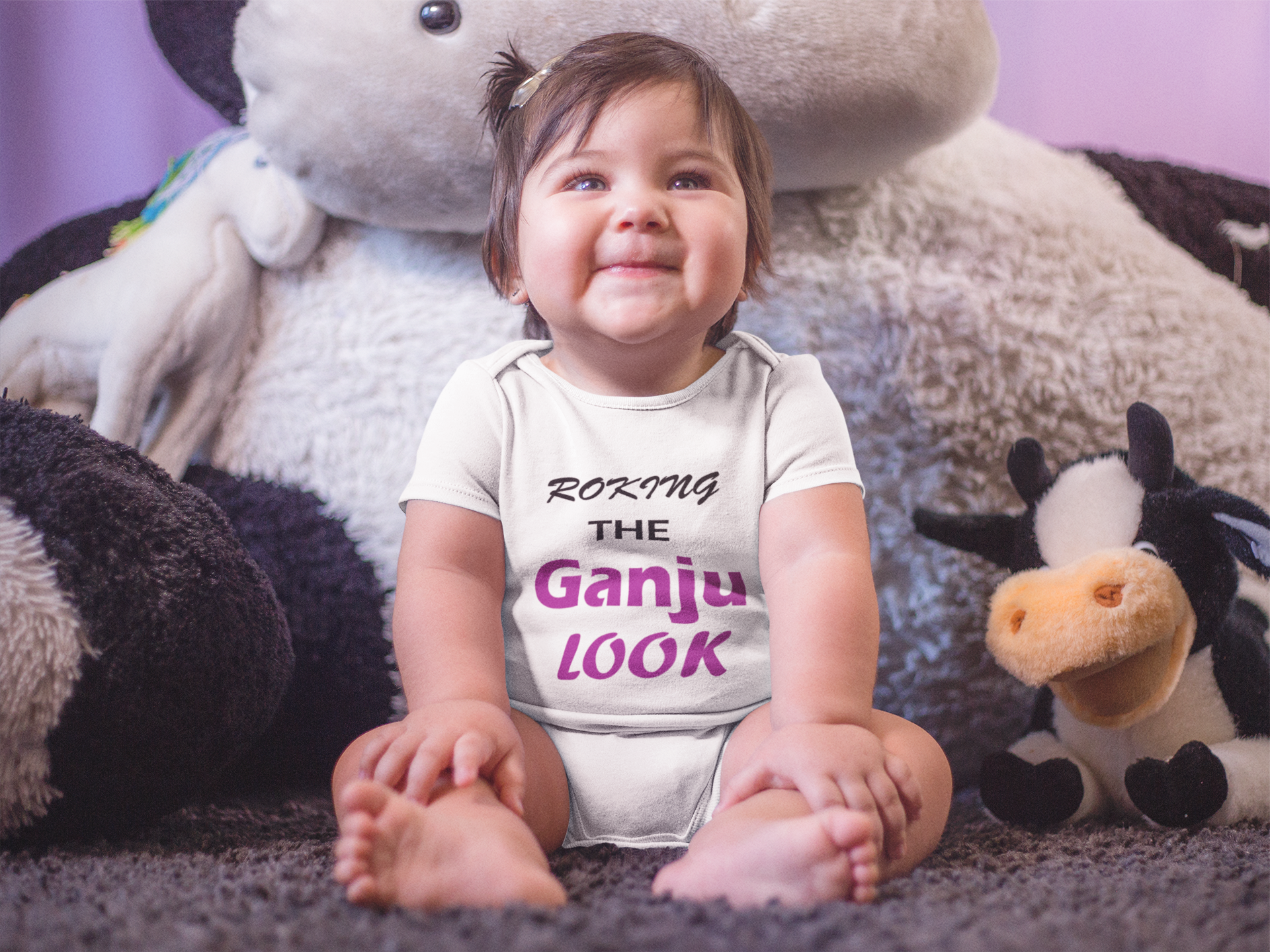 ROKING THE GANJU LOOK Rompers for Baby Girl- FunkyTeesClub