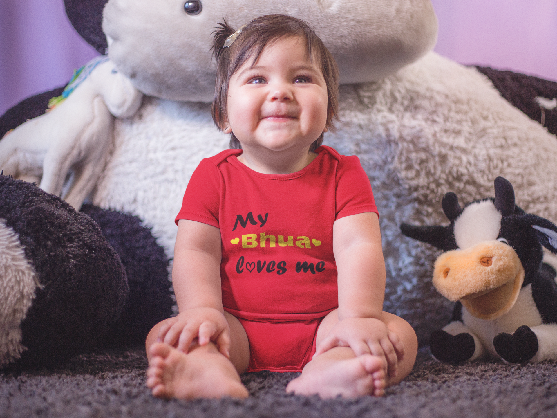 Bhua Loves Me Rompers for Baby Girl- FunkyTeesClub