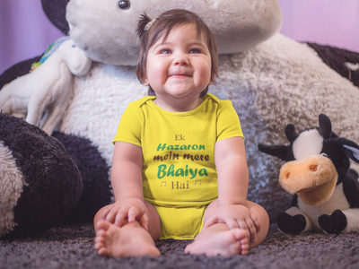 Ek Hazaro Mein Mere Bhaiya Rompers for Baby Girl- FunkyTeesClub