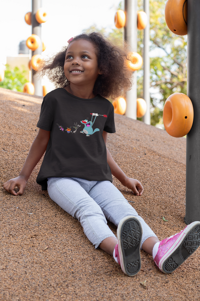 Cute Cartoon Half Sleeves T-Shirt For Girls -FunkyTeesClub