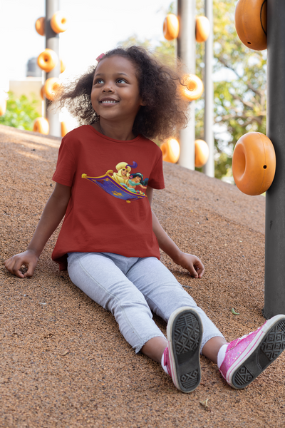 Cute Cartoon Half Sleeves T-Shirt For Girls -FunkyTeesClub