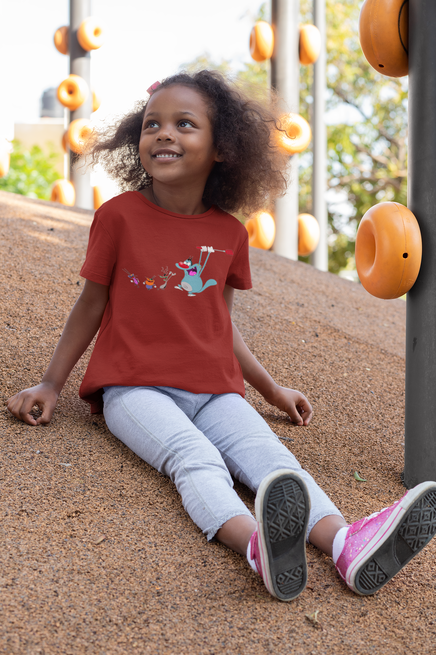 Cute Cartoon Half Sleeves T-Shirt For Girls -FunkyTeesClub