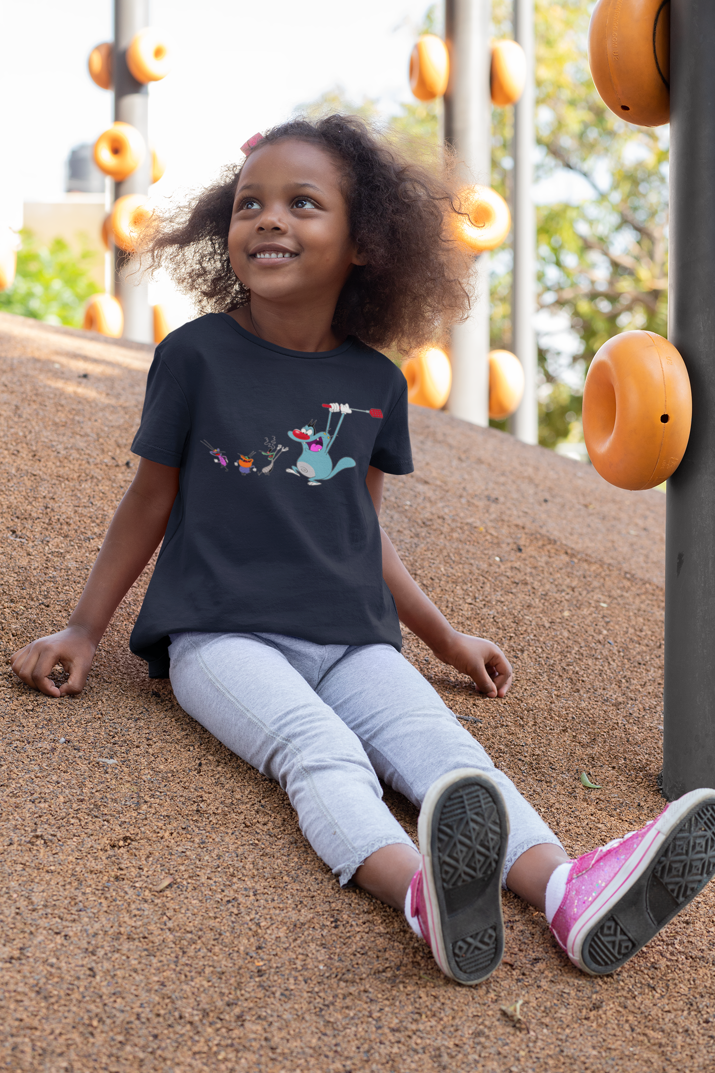 Cute Cartoon Half Sleeves T-Shirt For Girls -FunkyTeesClub