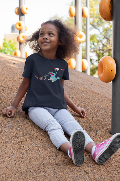 Cute Cartoon Half Sleeves T-Shirt For Girls -FunkyTeesClub