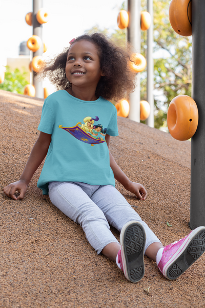 Cute Cartoon Half Sleeves T-Shirt For Girls -FunkyTeesClub