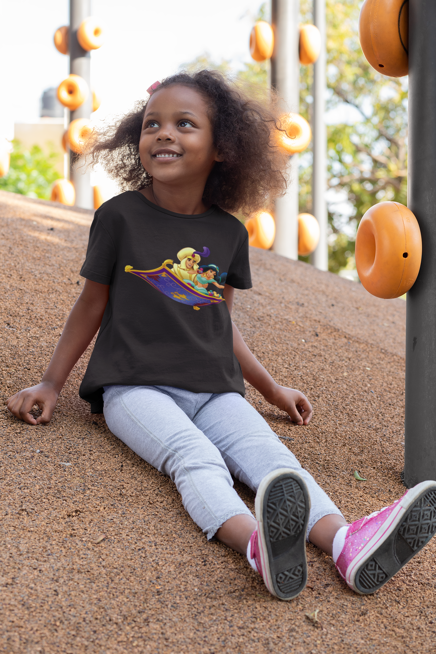 Cute Cartoon Half Sleeves T-Shirt For Girls -FunkyTeesClub