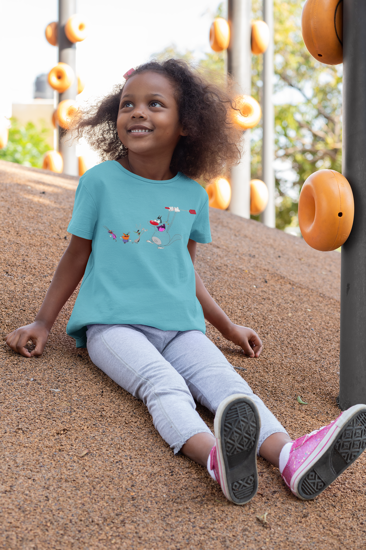 Cute Cartoon Half Sleeves T-Shirt For Girls -FunkyTeesClub