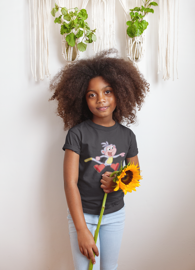 Cute Cartoon Half Sleeves T-Shirt For Girls -FunkyTeesClub