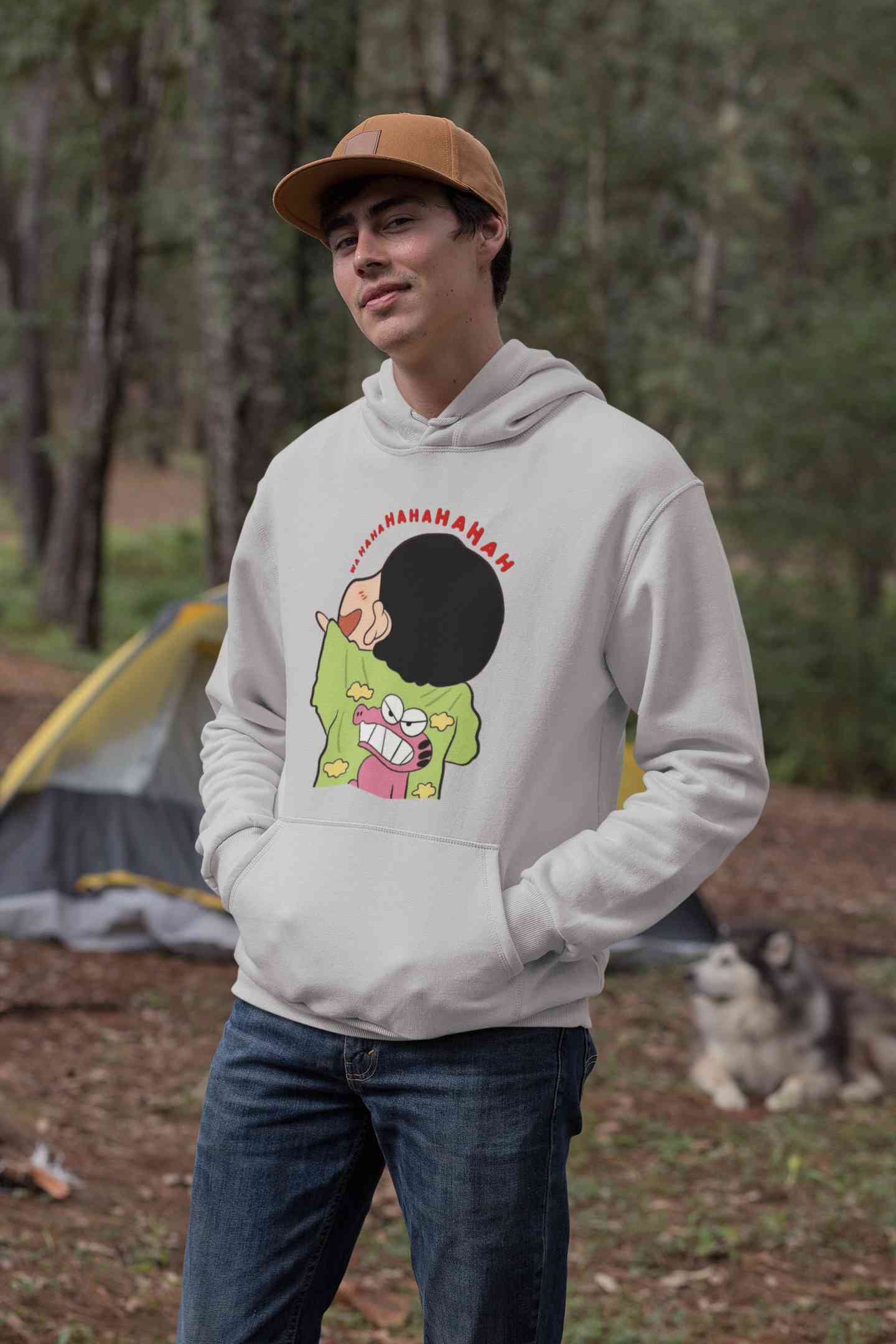Hahaha Cartoon Funny Memes Men Hoodies-FunkyTeesClub