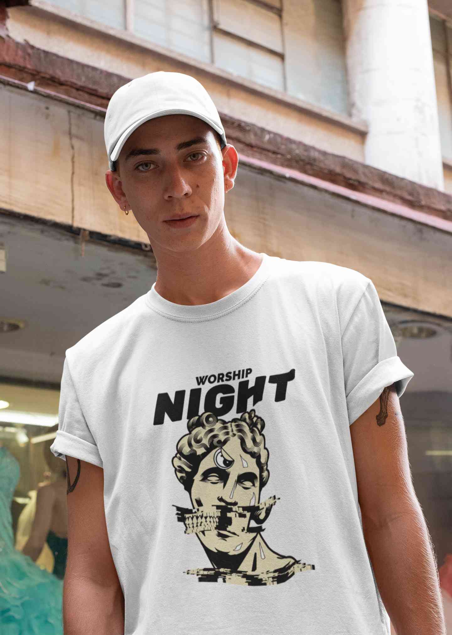 Worship Nights Mens Half Sleeves T-shirt- FunkyTeesClub