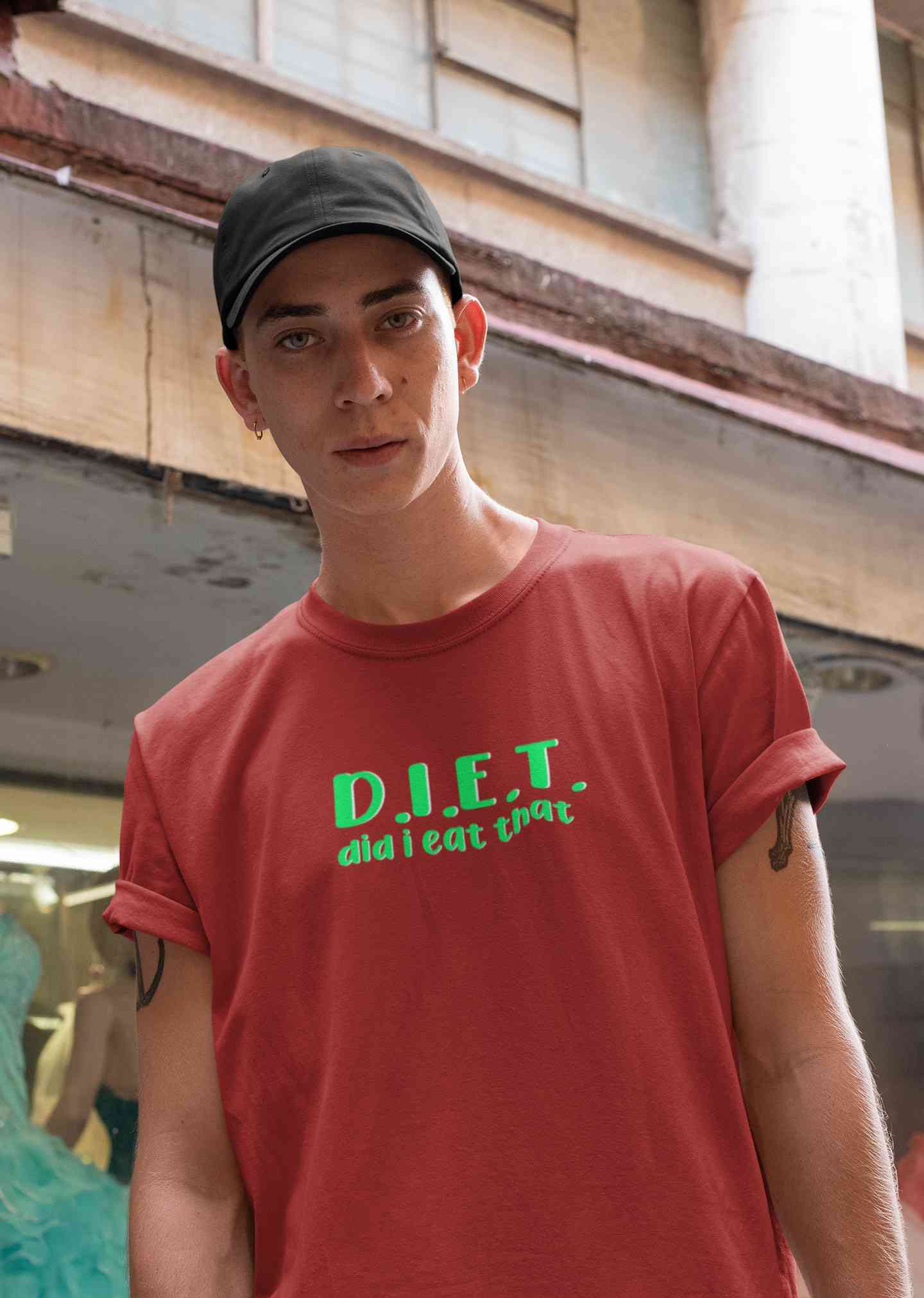 Diet Food Mens Half Sleeves T-shirt- FunkyTeesClub