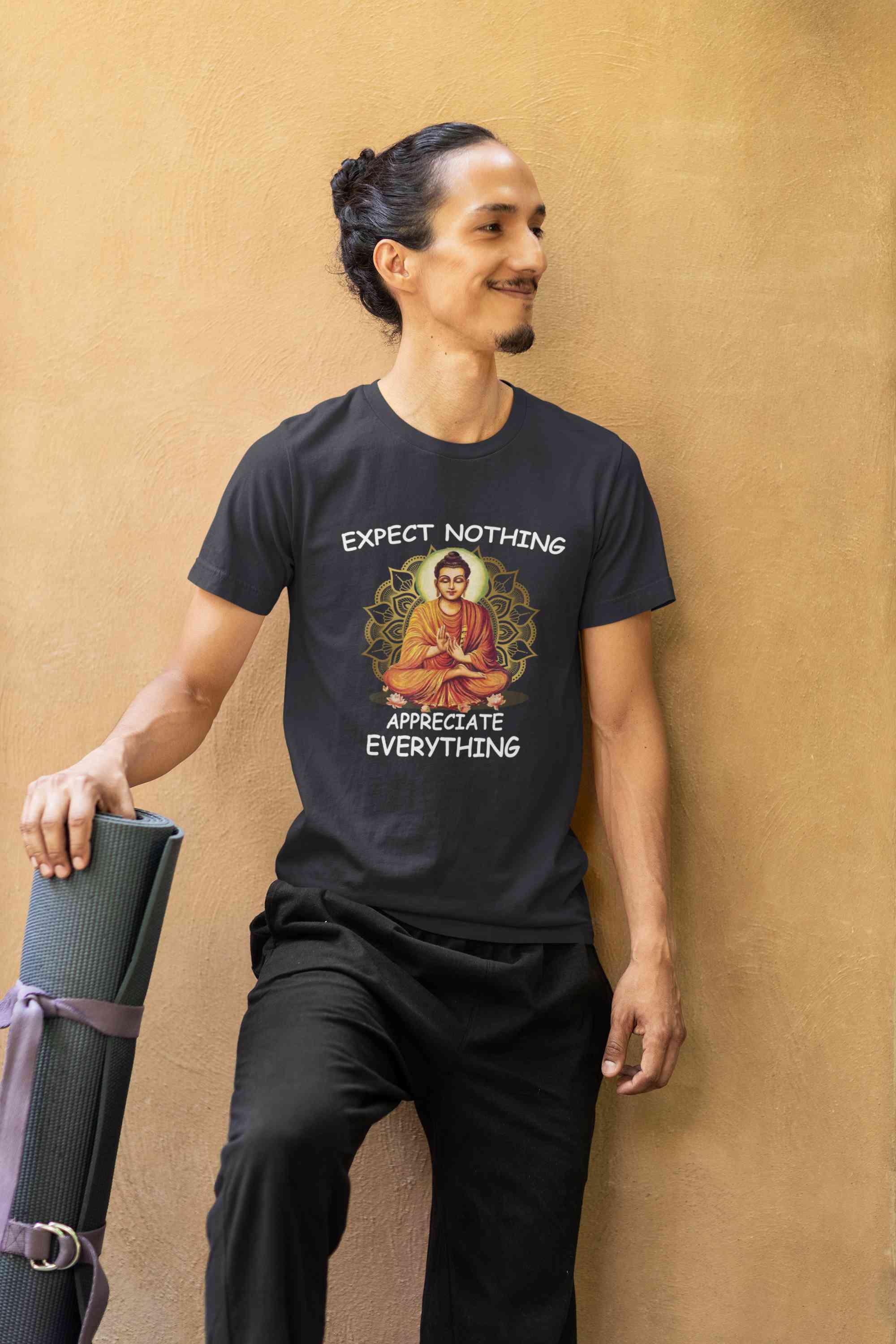 Appreciate Everything Yoga Mens Half Sleeves T-shirt- FunkyTeesClub